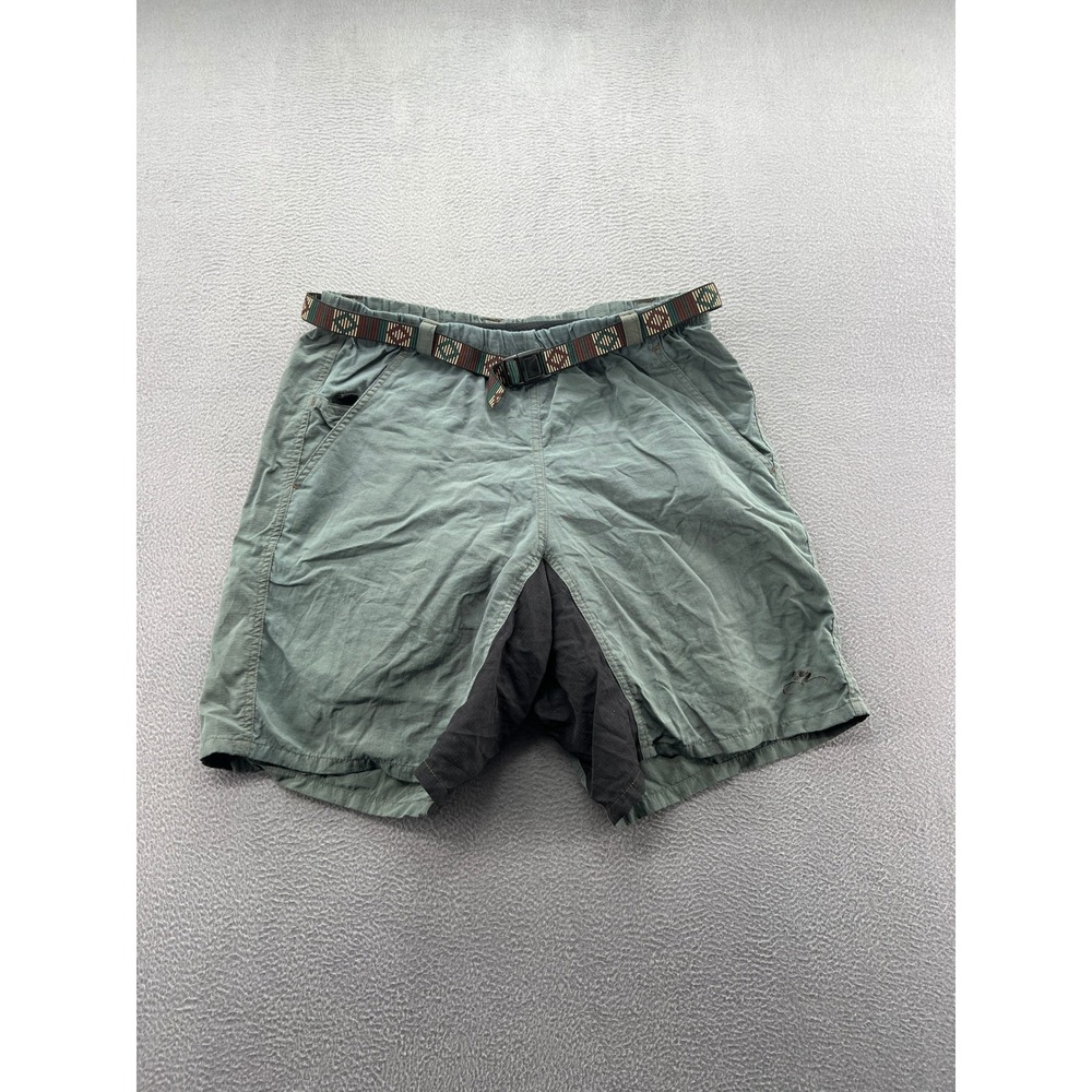 Gramicci Shorts Mens L Bellwether Climbing Sage Green Web Belt Gusseted Crotch